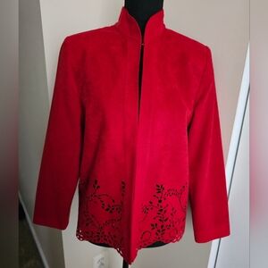 Vintage Petites by Willi Red Dress Jacket Cloak Size 8